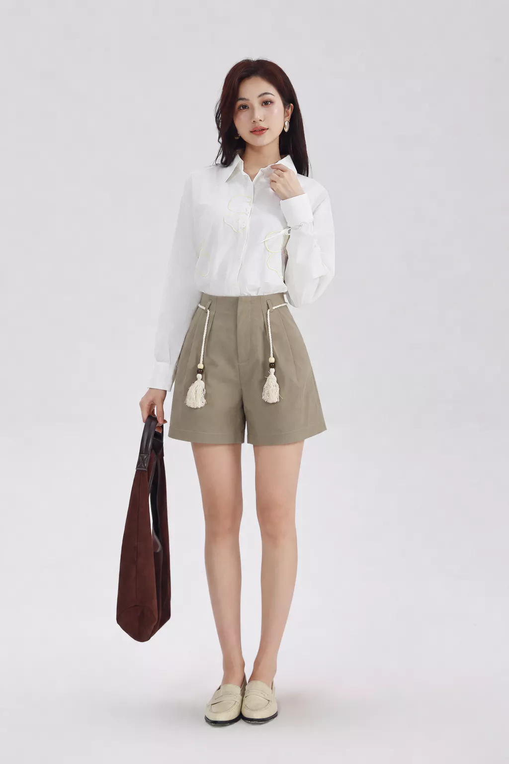 Quần Short Kaki Gmorning - GUMAC Form Suông Rộng Xếp Ly Thân Trước Túi Xéo Tiện Lợi YSHG06006
