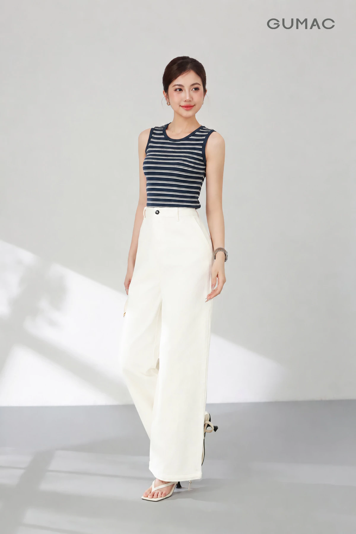 Áo Tanktop Nữ GUMAC Slimfit Ôm Cổ Tròn Viền Tệp Tinh Tế Phong Cách Trẻ Trung LATG05049