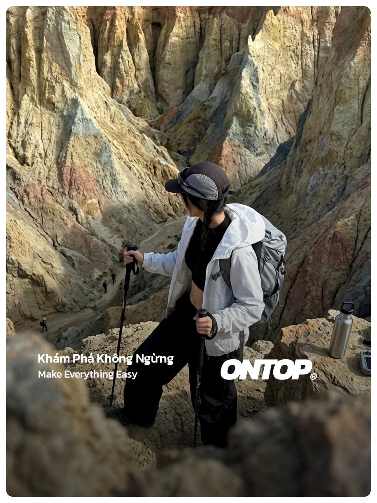 Áo khoác gió phối màu nam nữ ONTOP có mũ chống nắng Explorer Jacket | O-AK6-XT