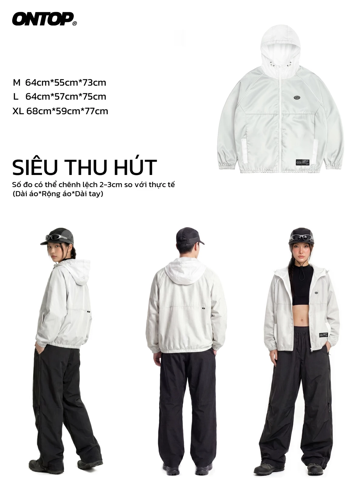 Áo khoác gió phối màu nam nữ ONTOP có mũ chống nắng Explorer Jacket | O-AK6-XT