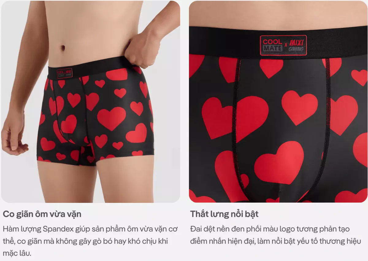 [ĐỘC QUYỀN SHOPEE] Quần lót trunk Mixilip Coolmate x Độ Mixi co giãn, thoáng mát, thấm hút