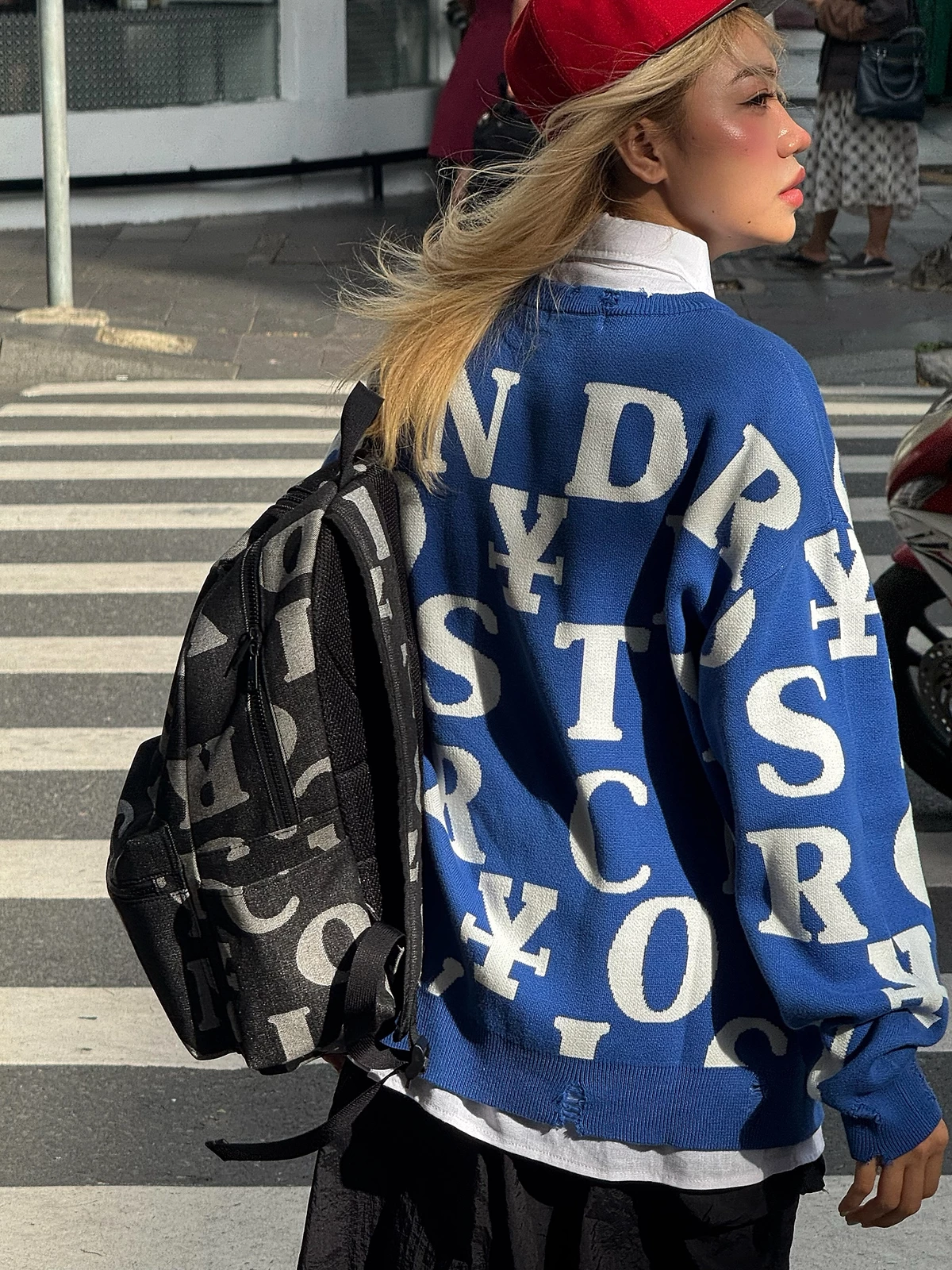 Balo DirtyCoins Letters Monogram Denim Backpack