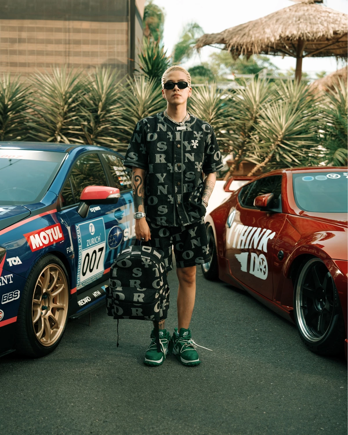 Balo DirtyCoins Letters Monogram Denim Backpack