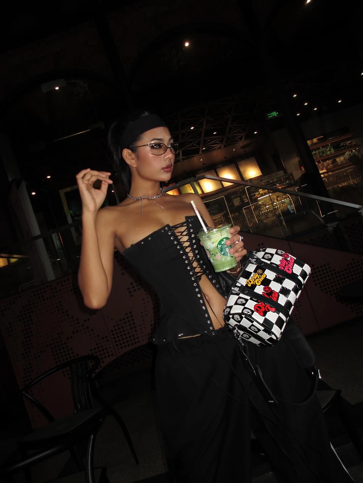 Túi DirtyCoins Checkerboard Print Mini Bowler Bag