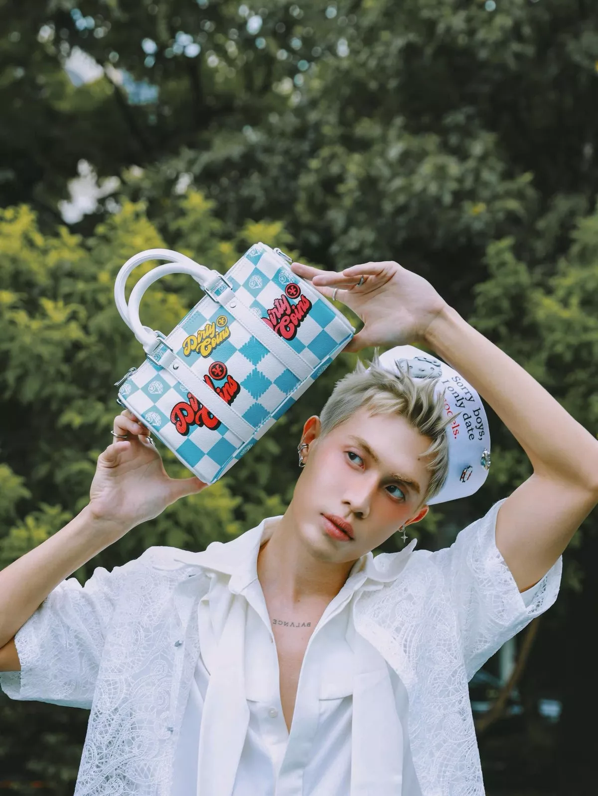 Túi DirtyCoins Checkerboard Print Mini Bowler Bag