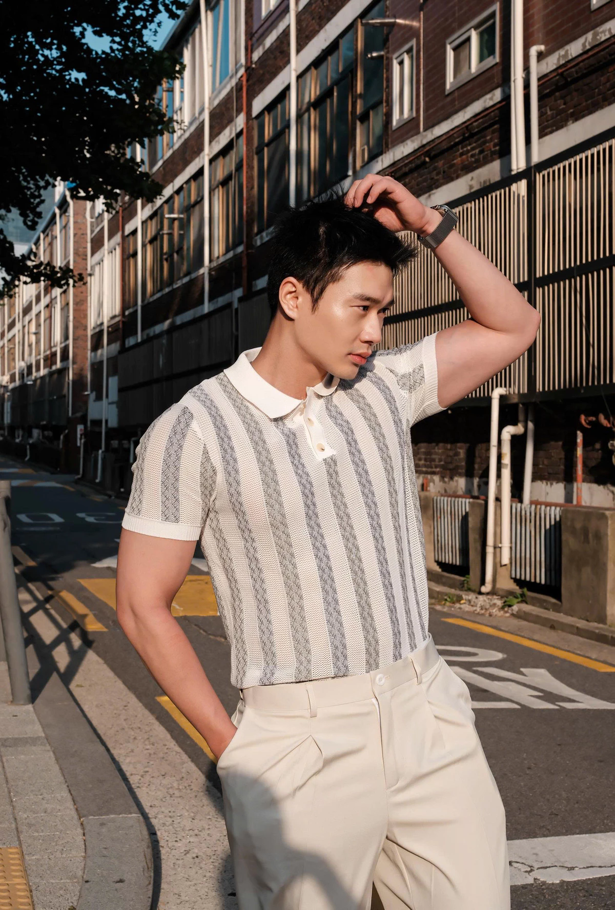 Áo Polo Nam SSSTUTTER Vertical Texture Polo Form Regular Dệt Kim Cao Cấp Sang Trọng