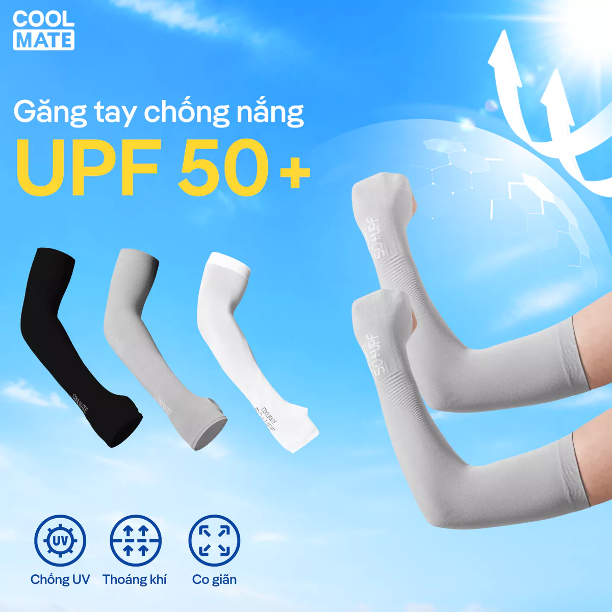 Găng tay đa năng chống UV, găng tay thể thao co giãn, thấm hút mồ hôi tốt Coolmate