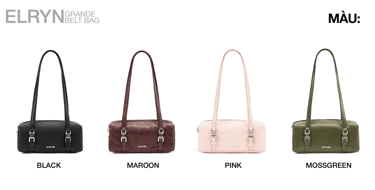 Túi Đeo Vai Form Baguette Da PVC Cao Cấp - Scarab Elryn Belt Grande Bag