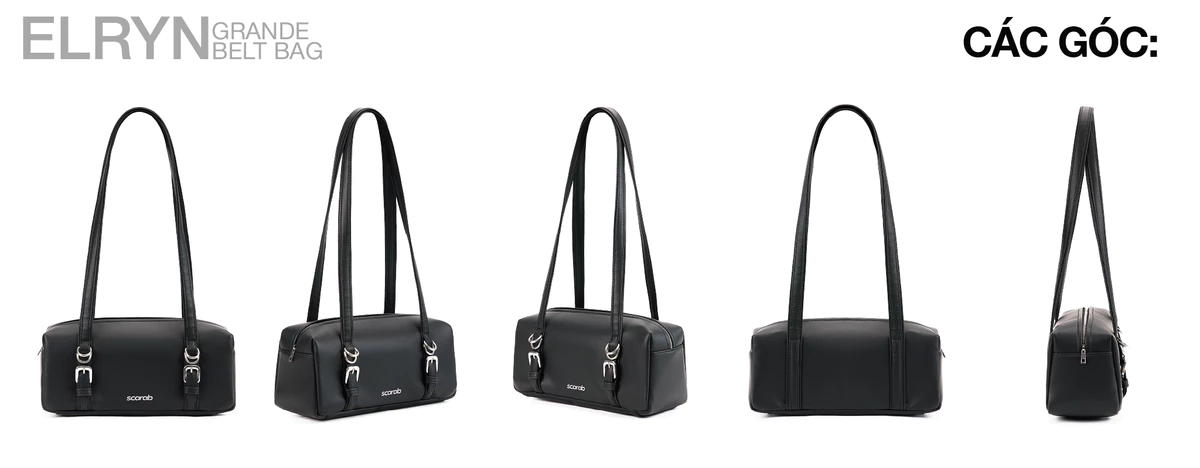 Túi Đeo Vai Form Baguette Da PVC Cao Cấp - Scarab Elryn Belt Grande Bag
