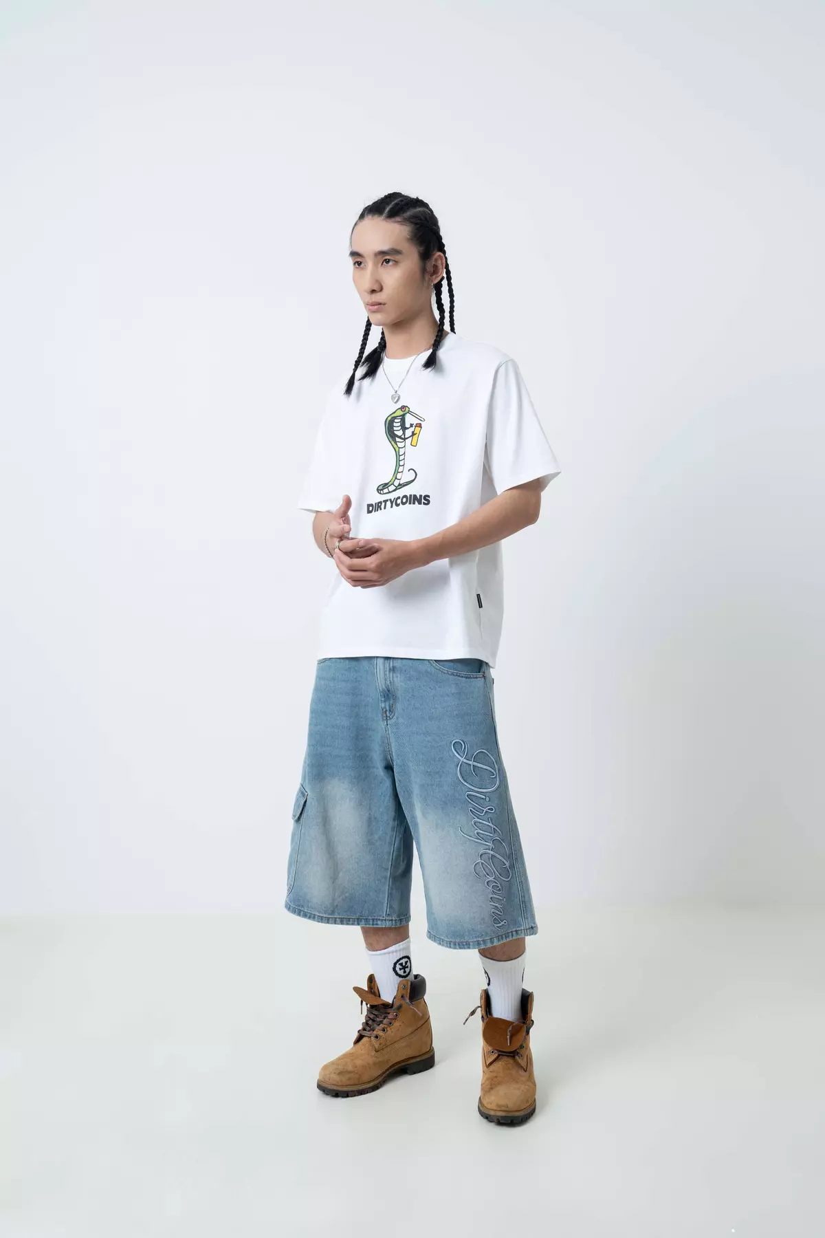 Quần Ngắn DirtyCoins Denim Baggy Embroidery Logo