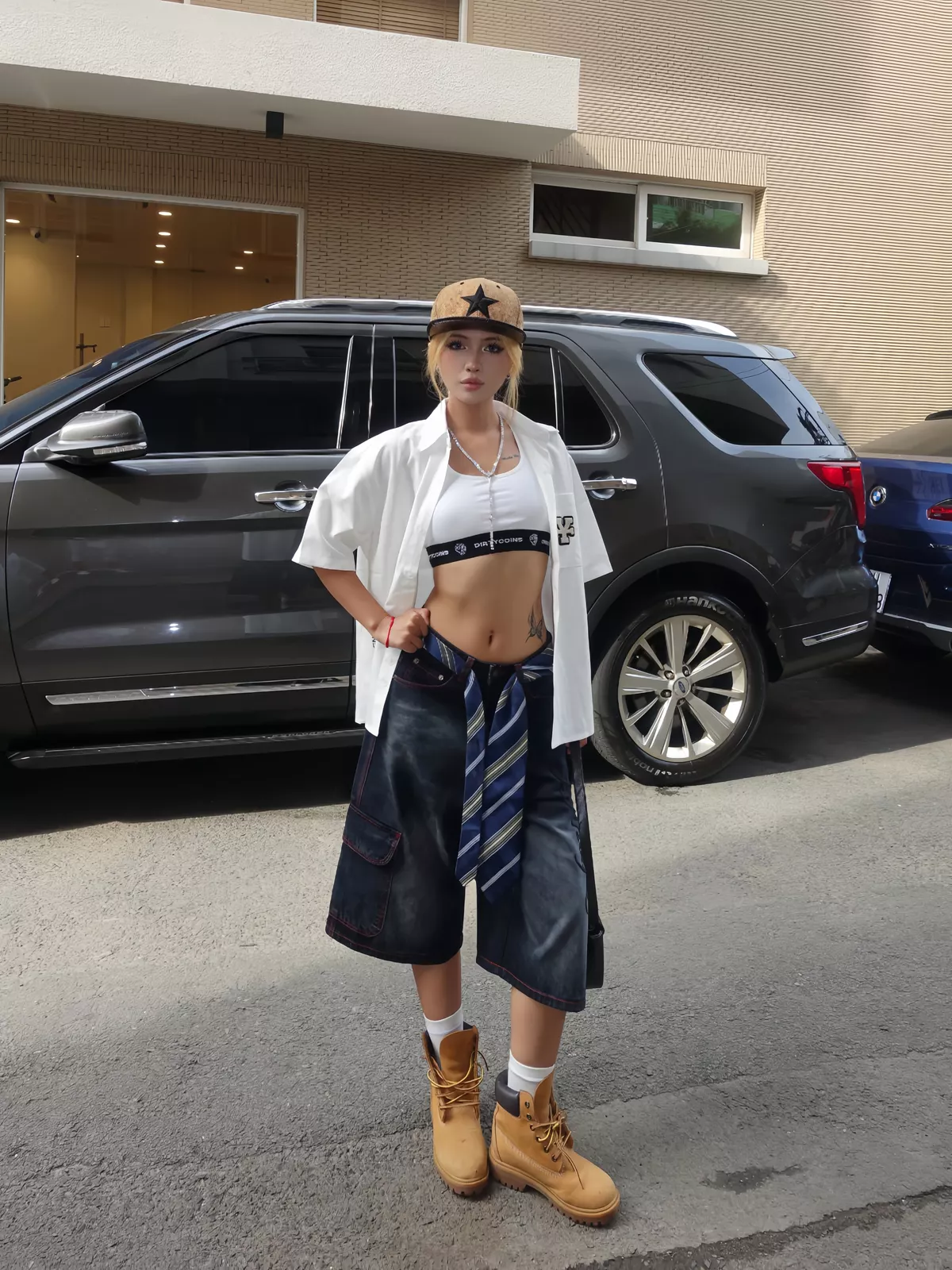Quần Ngắn DirtyCoins Denim Baggy Embroidery Logo