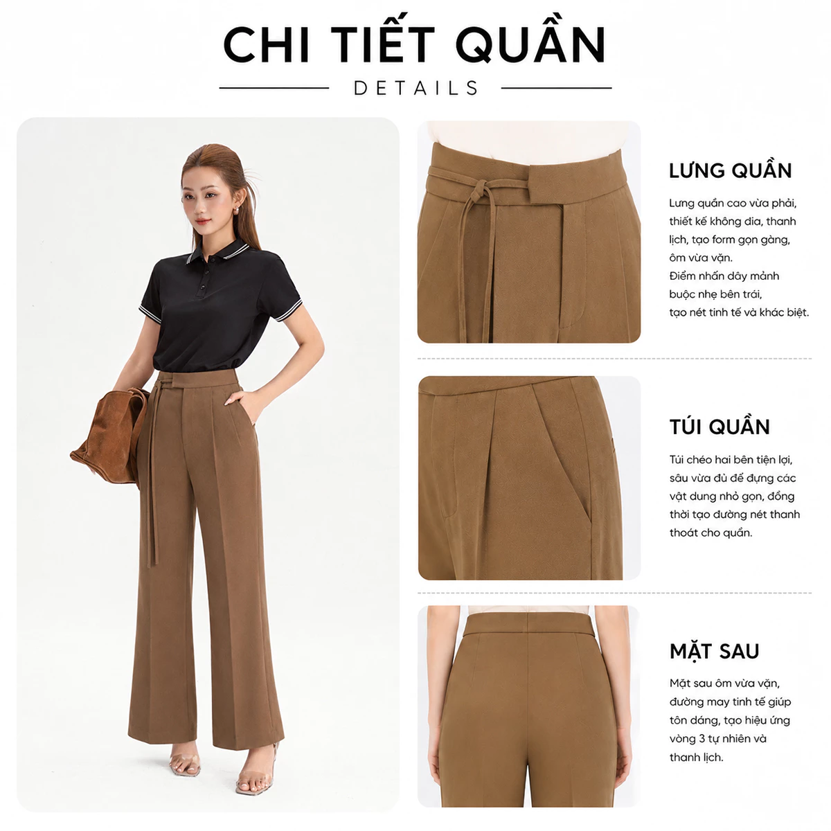 [NHẬP MÃ AFFTHAG GIẢM 99K] Quần Tây Nữ GUMAC Ống Suông Lưng Cao Phối Dây Thắt Nơ Có Túi LQF1012 - LQG0501 - LQG08091