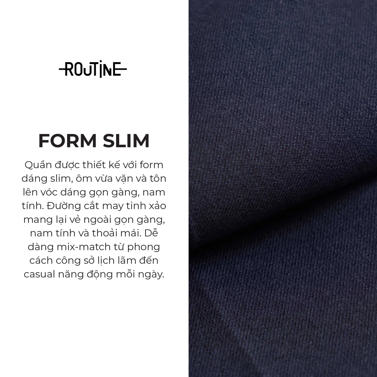 [20.9 TẶNG QUẦN] Quần Tây Dài Nam Form Slim - Routine 10F25PFO020