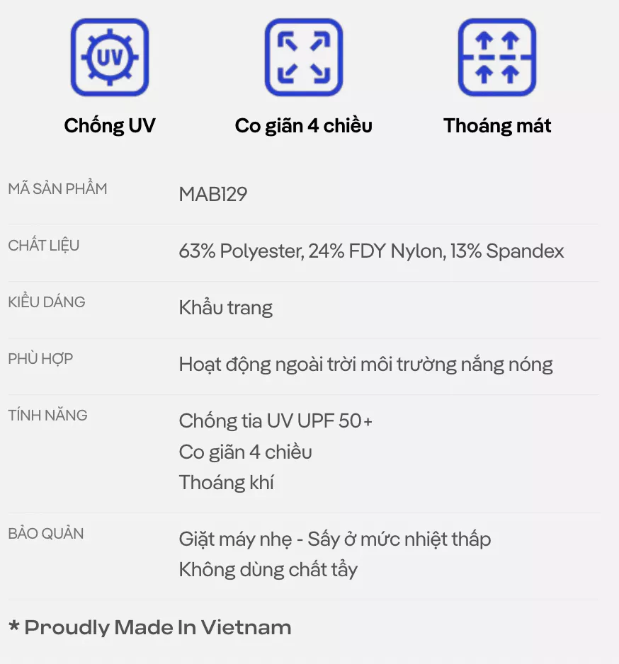 Khẩu trang full face nam nữ unisex chống nắng, bụi Sun Protection UPF50 Coolmate