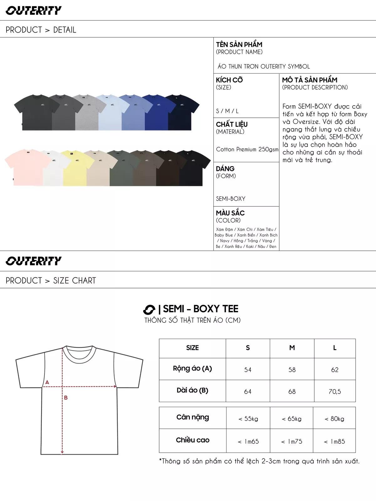 Áo Thun Trơn Outerity Symbol Form Regular Fit Cotton 100% Nam Nữ Unisex Localbrand 2026