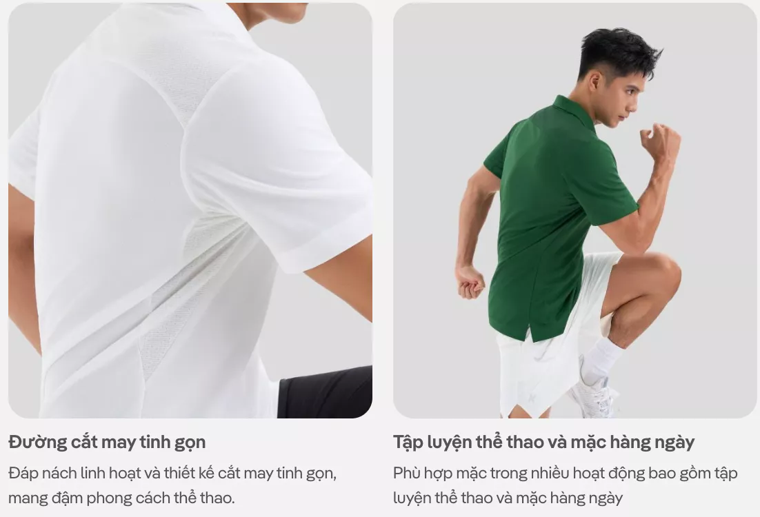 Áo Polo thể thao đa năng phối mesh bả vai CoolBack, Áo thể thao siêu nhẹ thoáng mát Coolmate