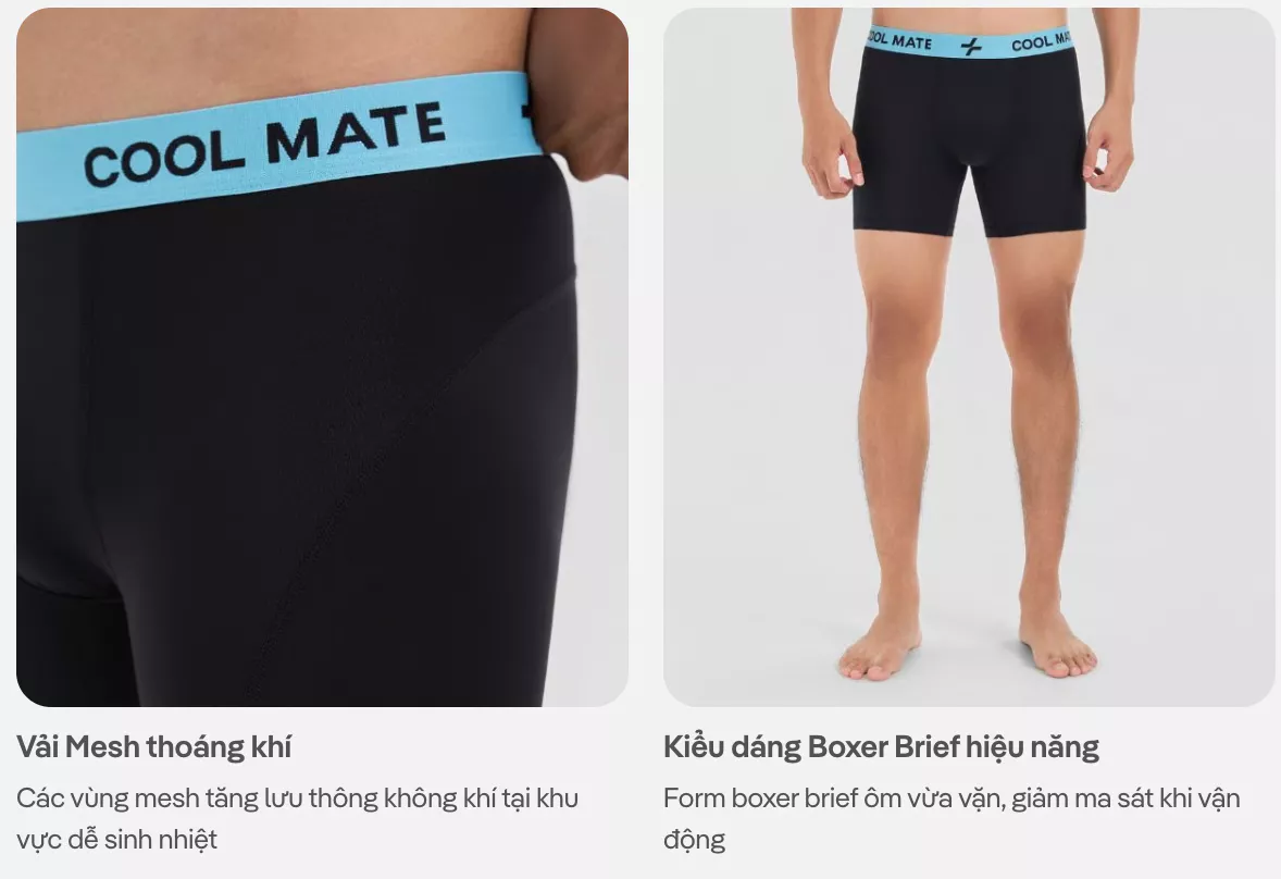 Pack 5 Quần Lót Nam Trunk Sporty Colorline chất vải mát lạnh, thấm hút, co giãn Coolmate