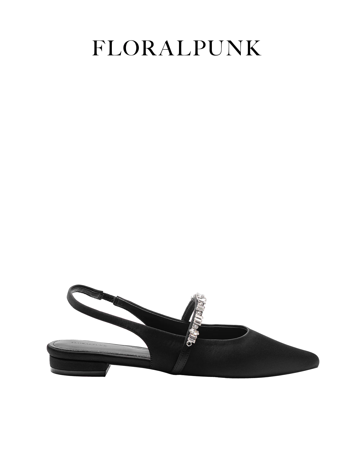 Giày bệt Floralpunk Daphne Slingback Satin - Đế cao 3cm chất liệu satin - dây thun quai gót co giãn