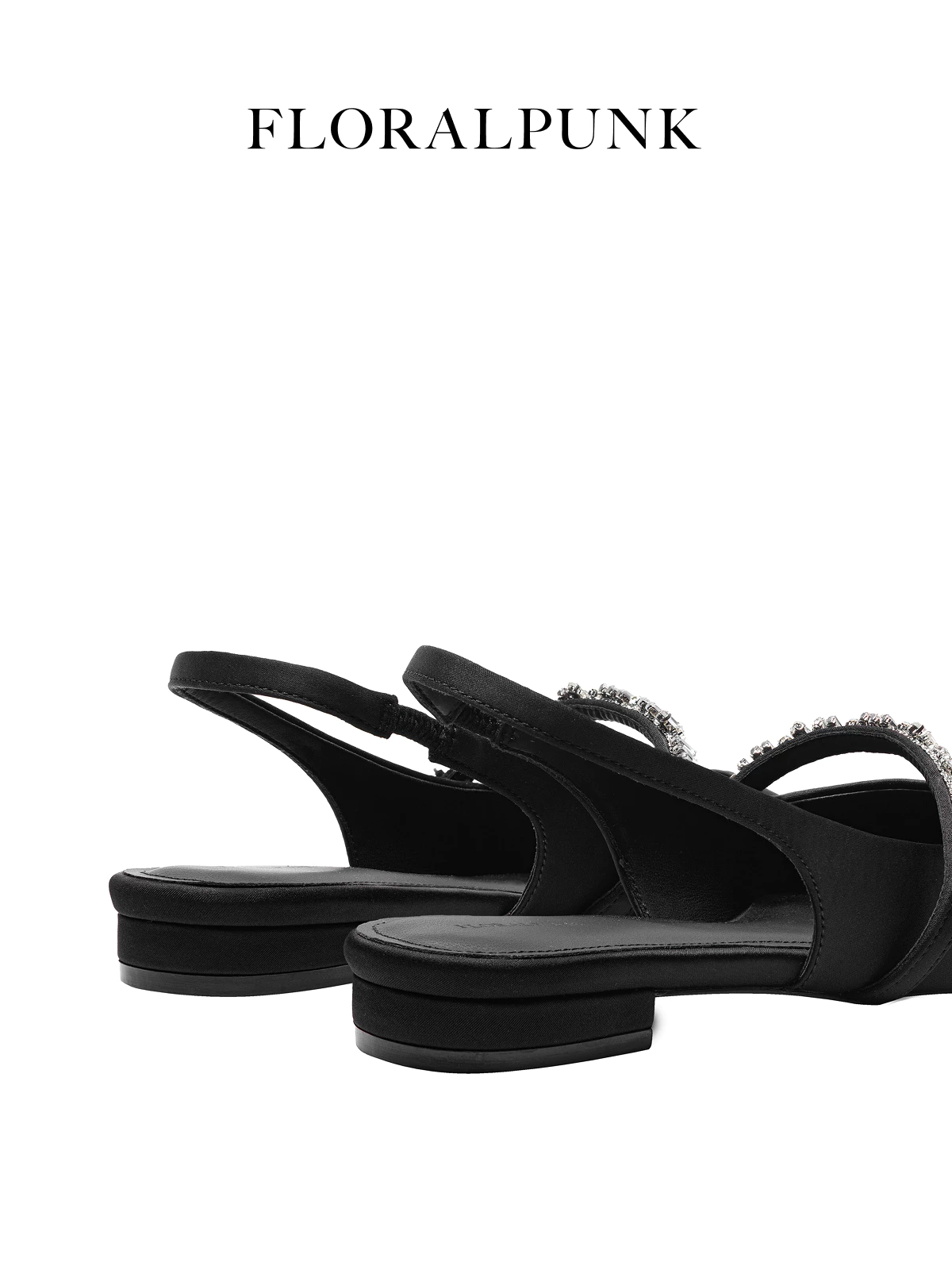 Giày bệt Floralpunk Daphne Slingback Satin - Đế cao 3cm chất liệu satin - dây thun quai gót co giãn