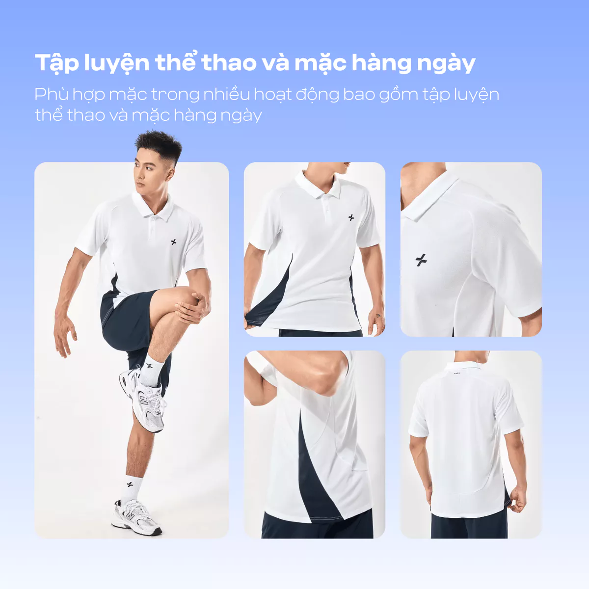 Áo thun Tshirt thể thao nam pickleball tennis Promax Sideflow cổ tròn co giãn thoáng khí Coolmate