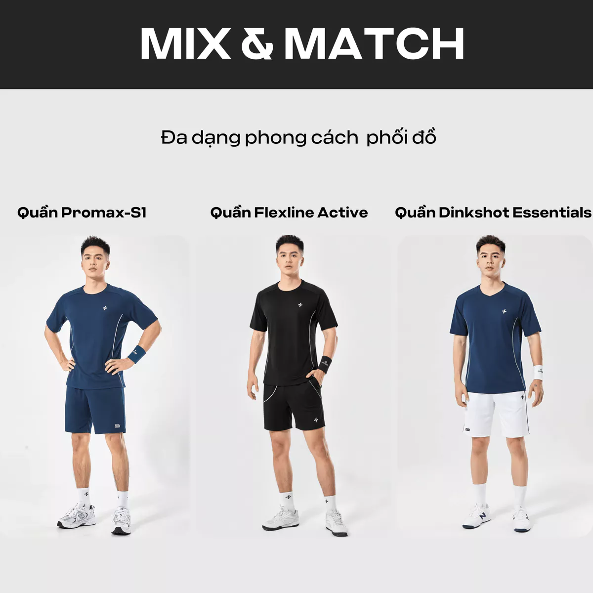 Áo thun Tshirt thể thao nam pickleball tennis Promax Sideflow cổ tròn co giãn thoáng khí Coolmate