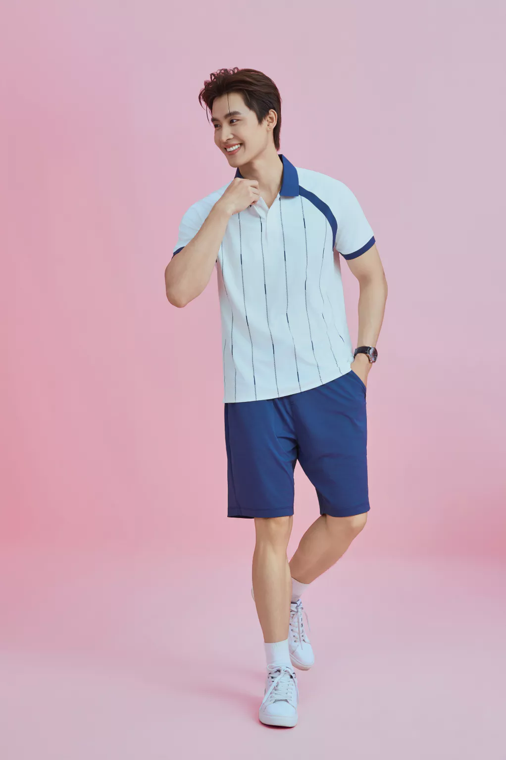 Set Bộ Polo Nam Kẻ Sọc 5S FASHION Thiết Kế Tay Raglan Trẻ Trung Phom Slimfit MBPL26002