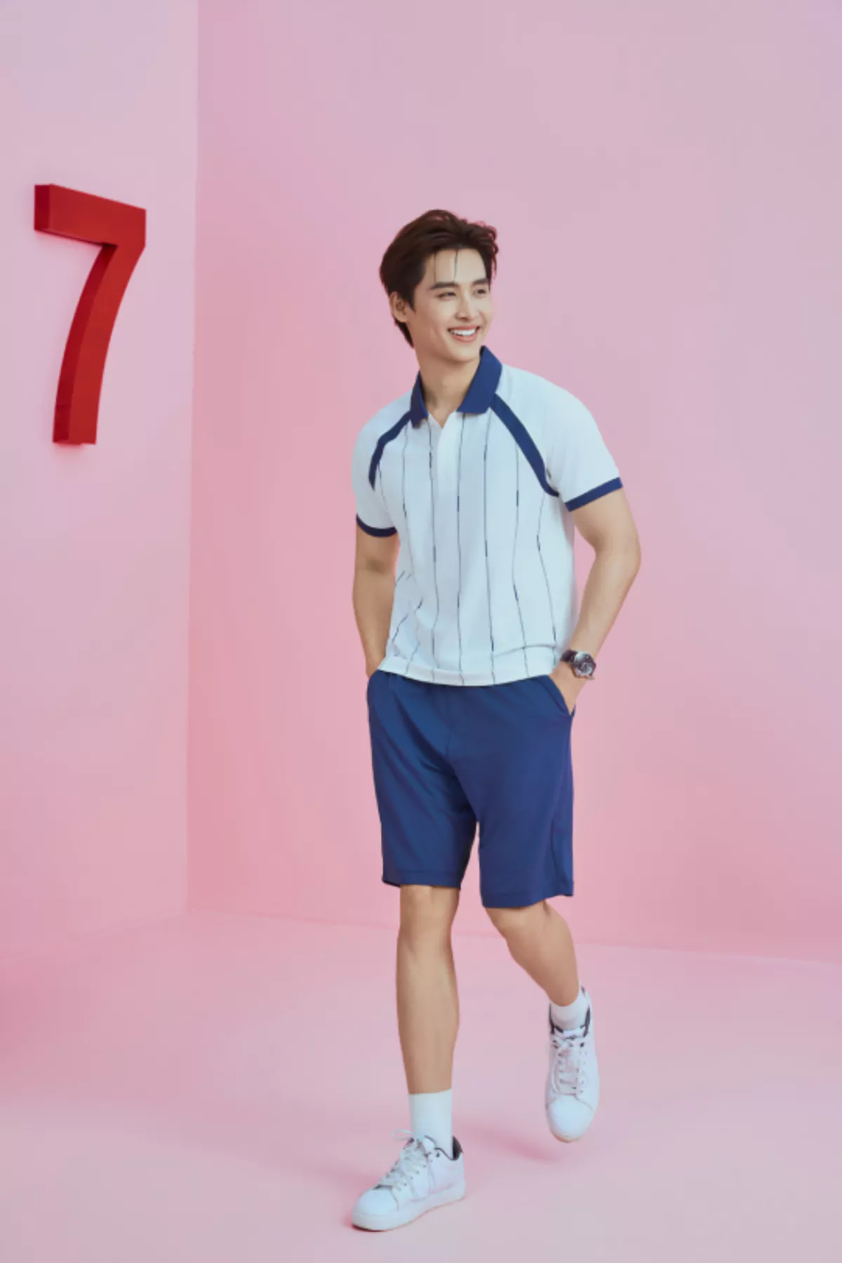 Set Bộ Polo Nam Kẻ Sọc 5S FASHION Thiết Kế Tay Raglan Trẻ Trung Phom Slimfit MBPL26002