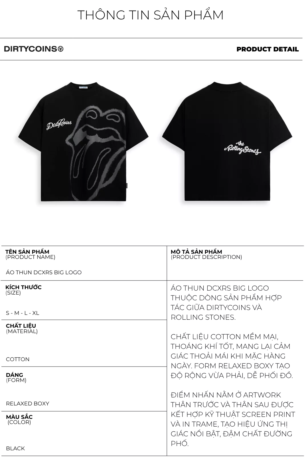 [DCxRS] Áo Thun DirtyCoins Big Logo Print