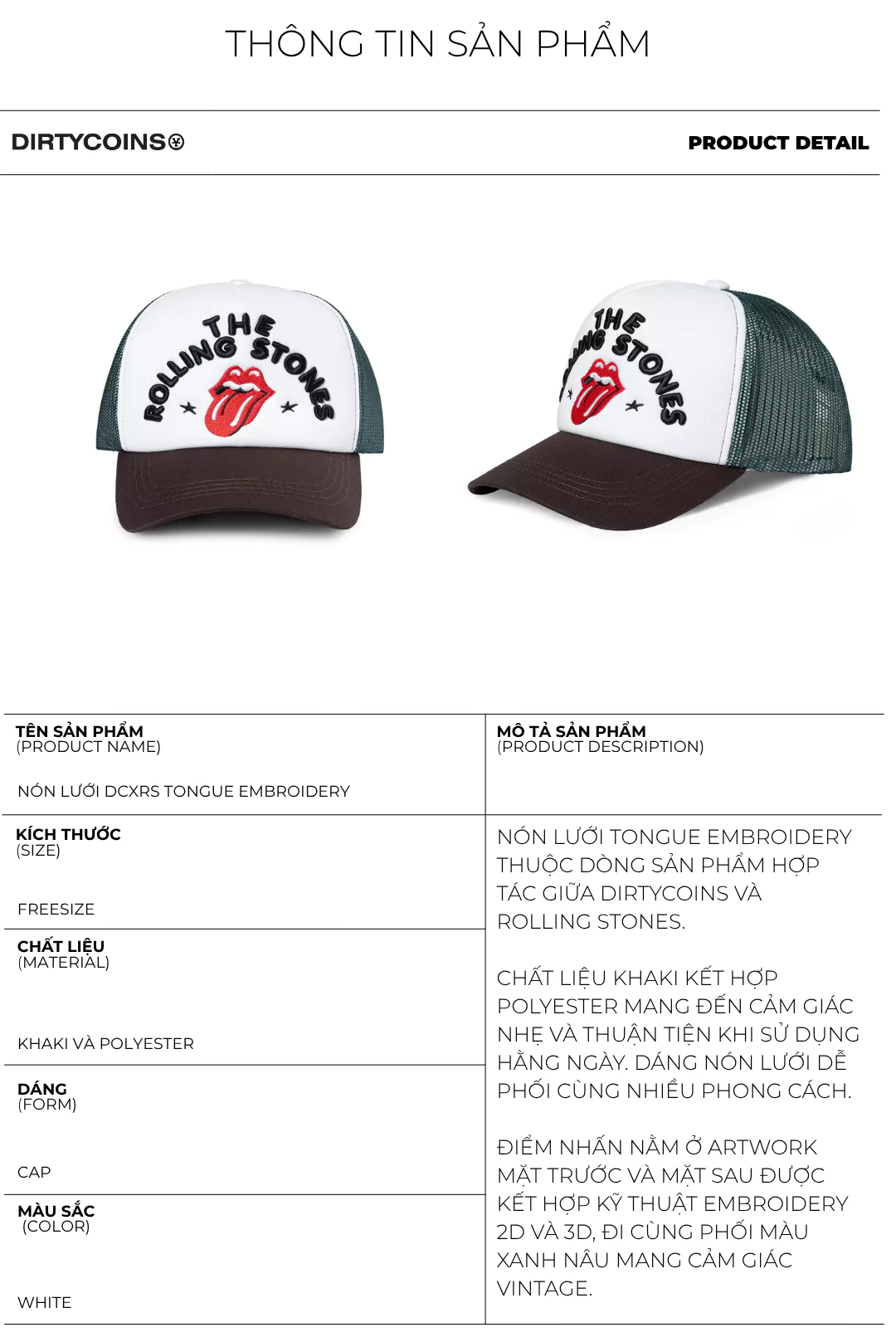 [DCxRS] Nón Lưới DirtyCoins Tongue Embroidery