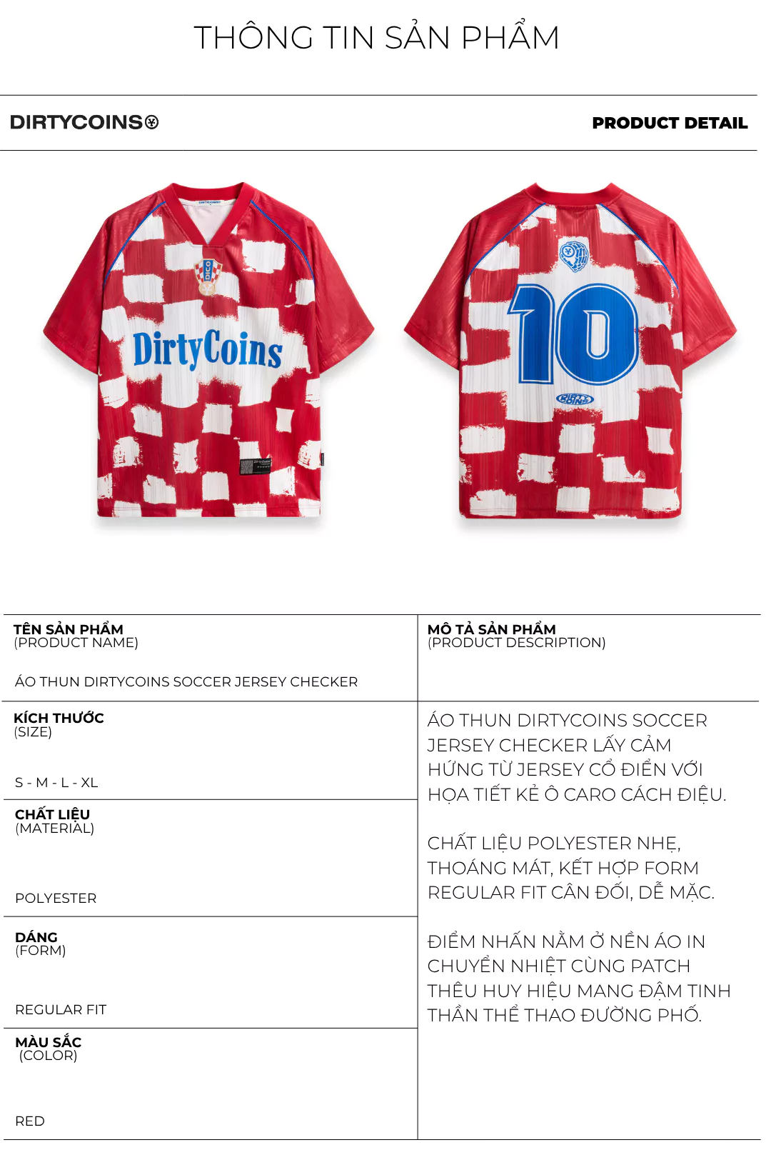 Áo Thun DirtyCoins Soccer Jersey Checker