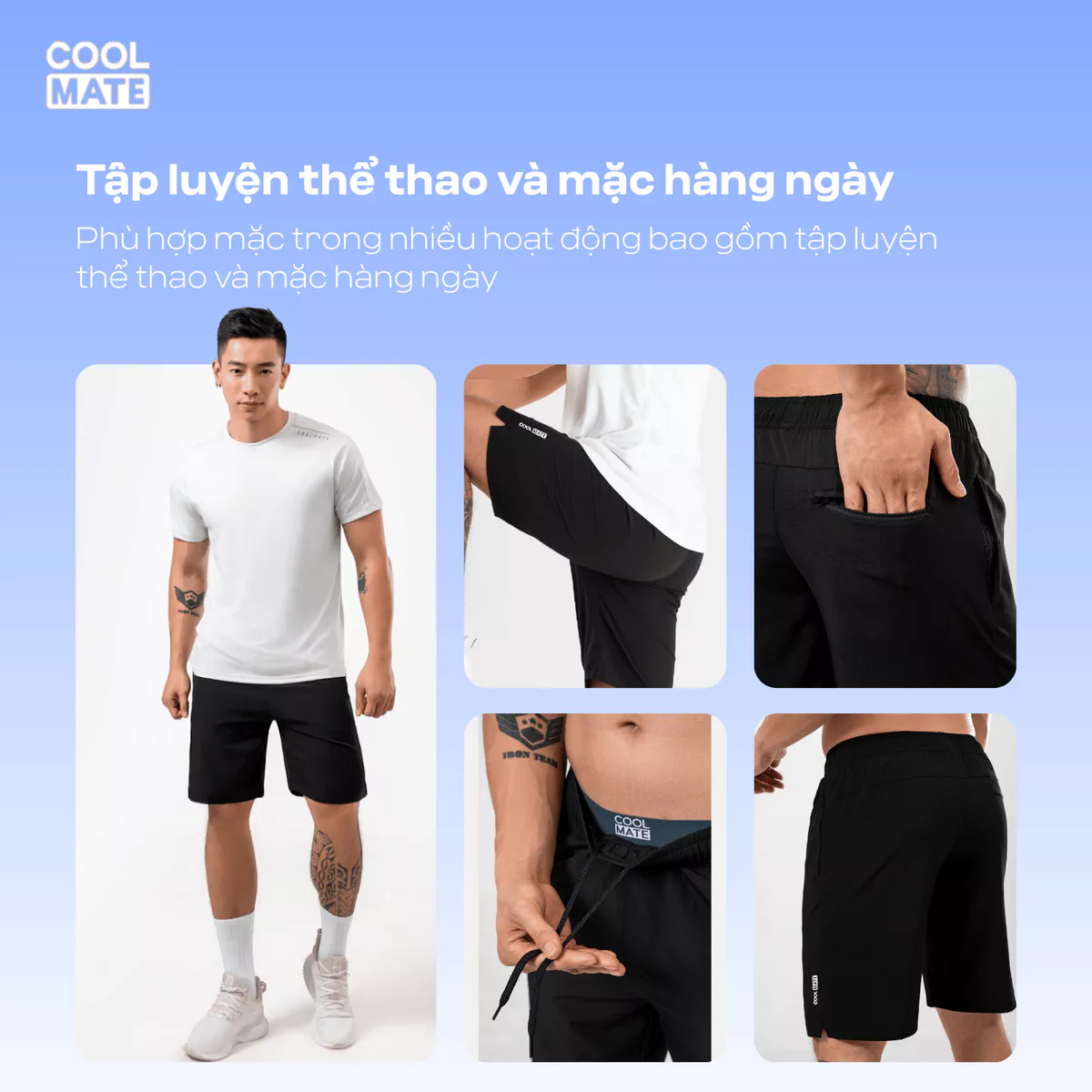 Quần thể thao nam Max Ultra Short V2, quần short đa năng chạy bộ, tập gym, Pickleball có túi khóa sau Coolmate