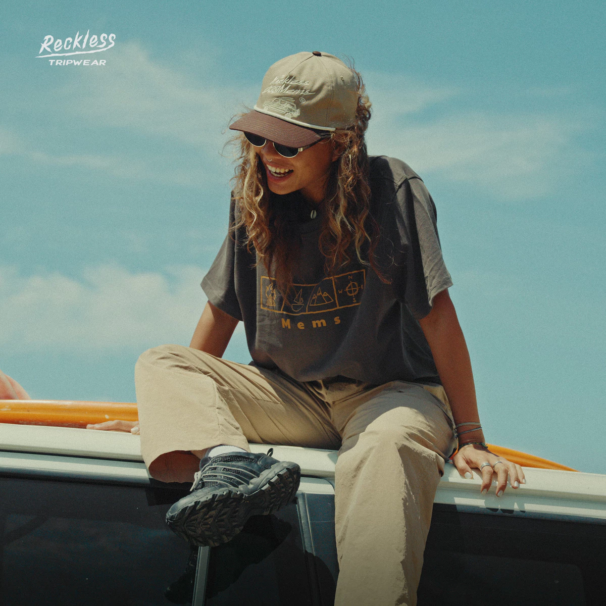 Mũ/Nón Snapback Form Mềm Khóa Snapback Reckless X Mems, Vải Kaki Cotton, Thêu 2D