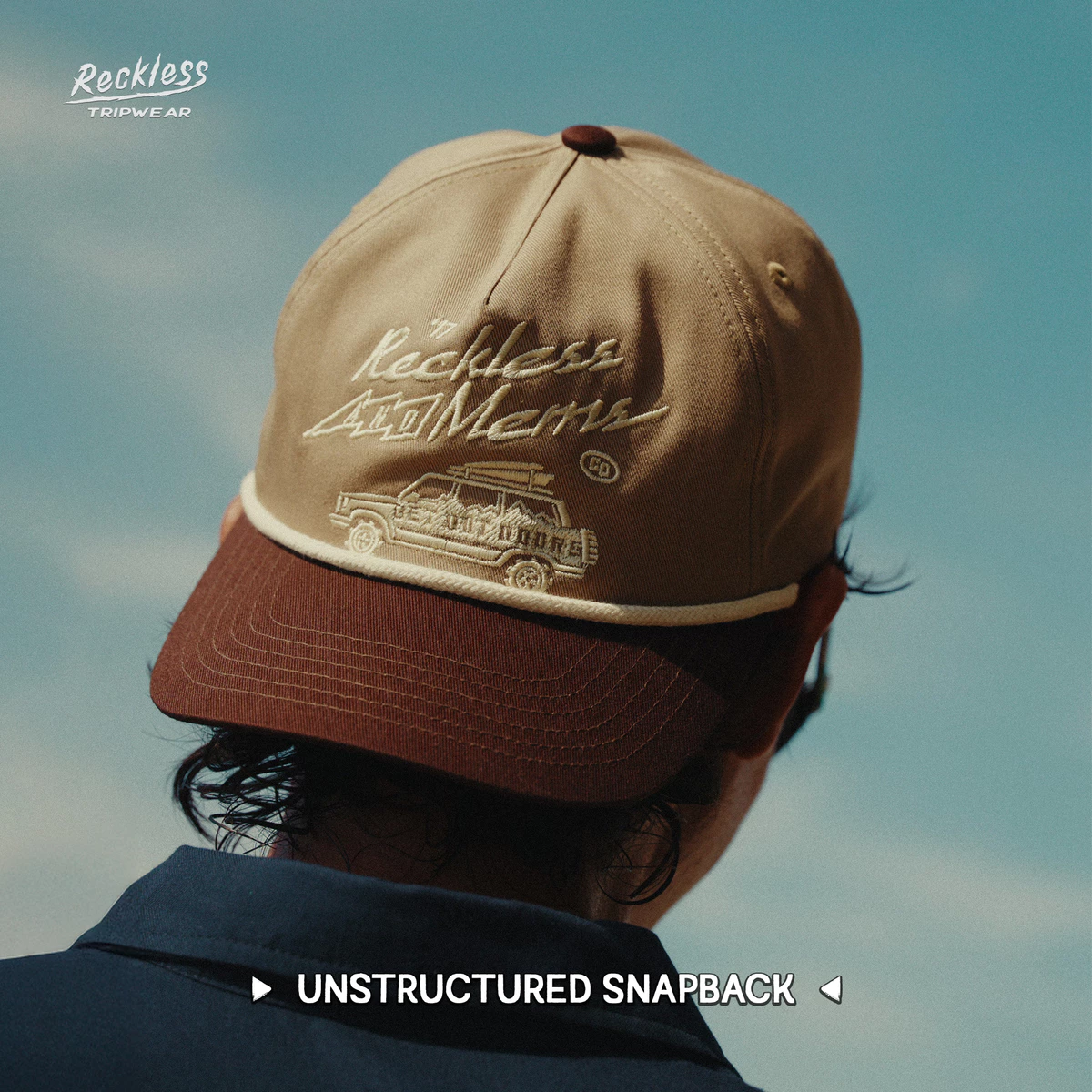 Mũ/Nón Snapback Form Mềm Khóa Snapback Reckless X Mems, Vải Kaki Cotton, Thêu 2D