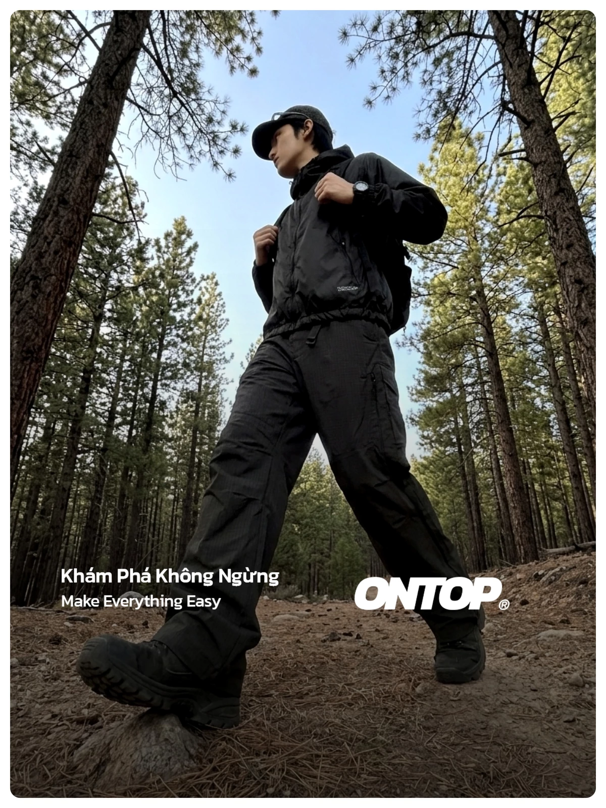 Áo khoác màu xám trắng nam nữ có mũ ONTOP chống nắng, cản gió có túi trong Windward Jacket | O-AK3-XT