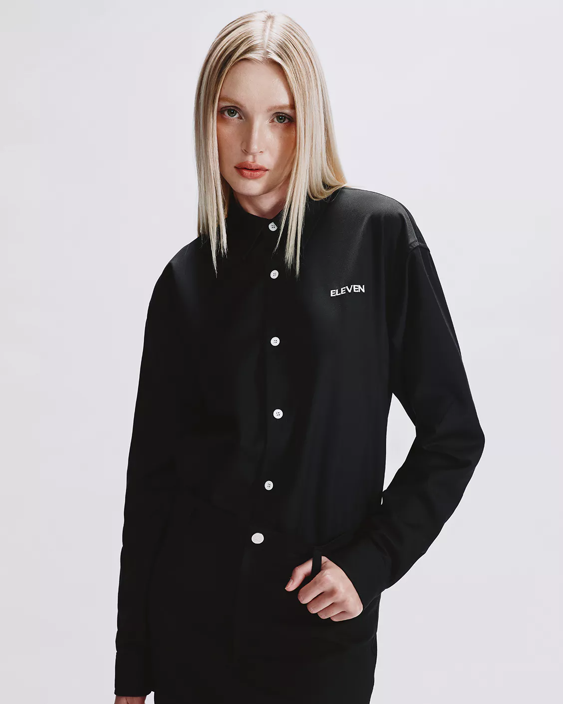 Eleven - Áo Sơ Mi Unisex Tay Dài Regular | Màu Đen