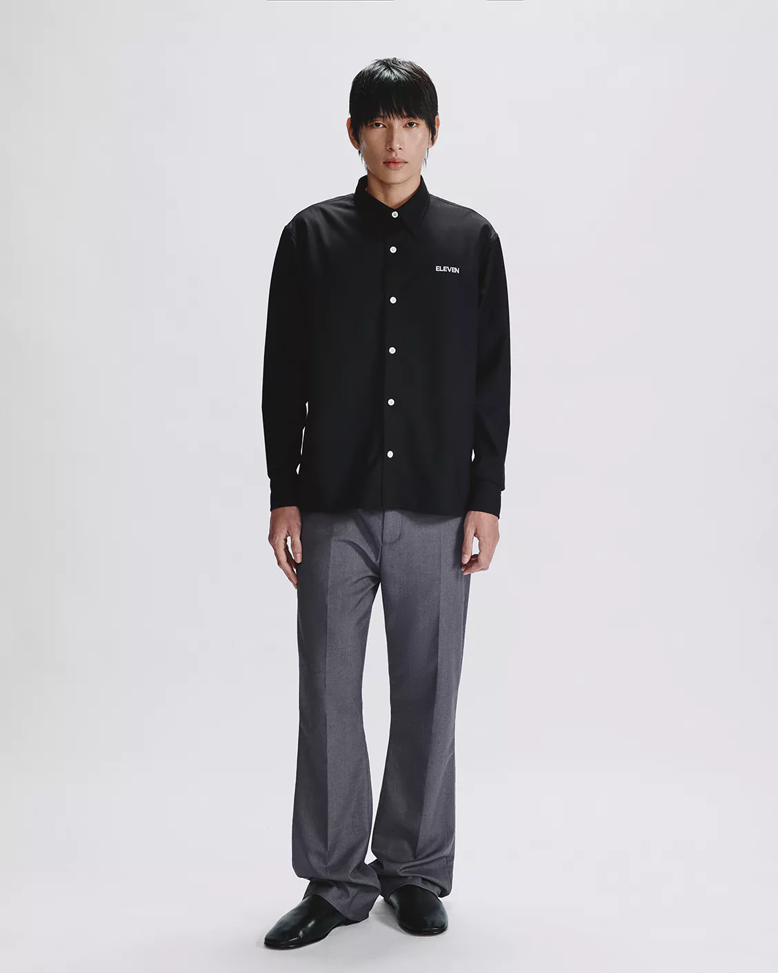 Eleven - Áo Sơ Mi Unisex Tay Dài Regular | Màu Đen