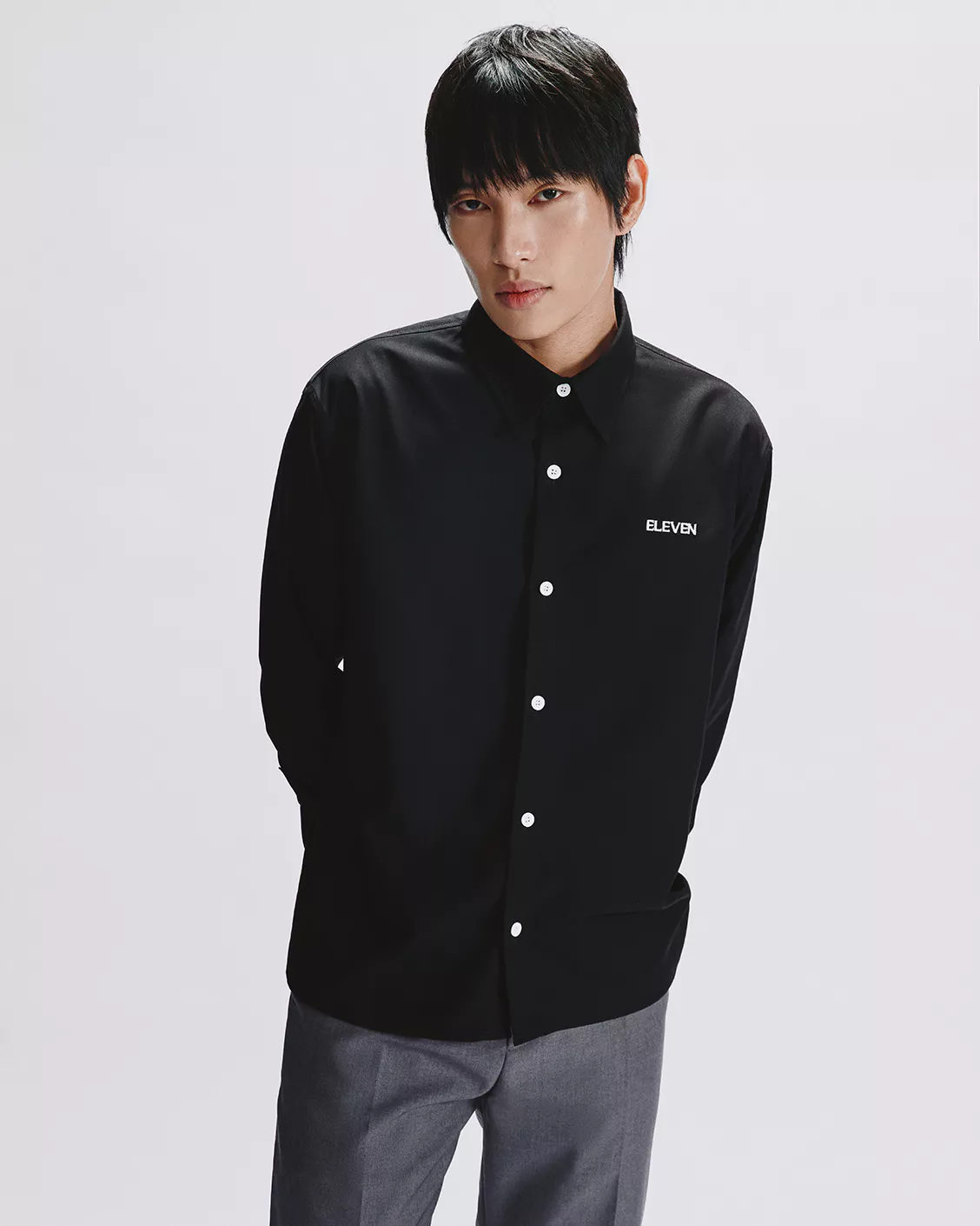 Eleven - Áo Sơ Mi Unisex Tay Dài Regular | Màu Đen