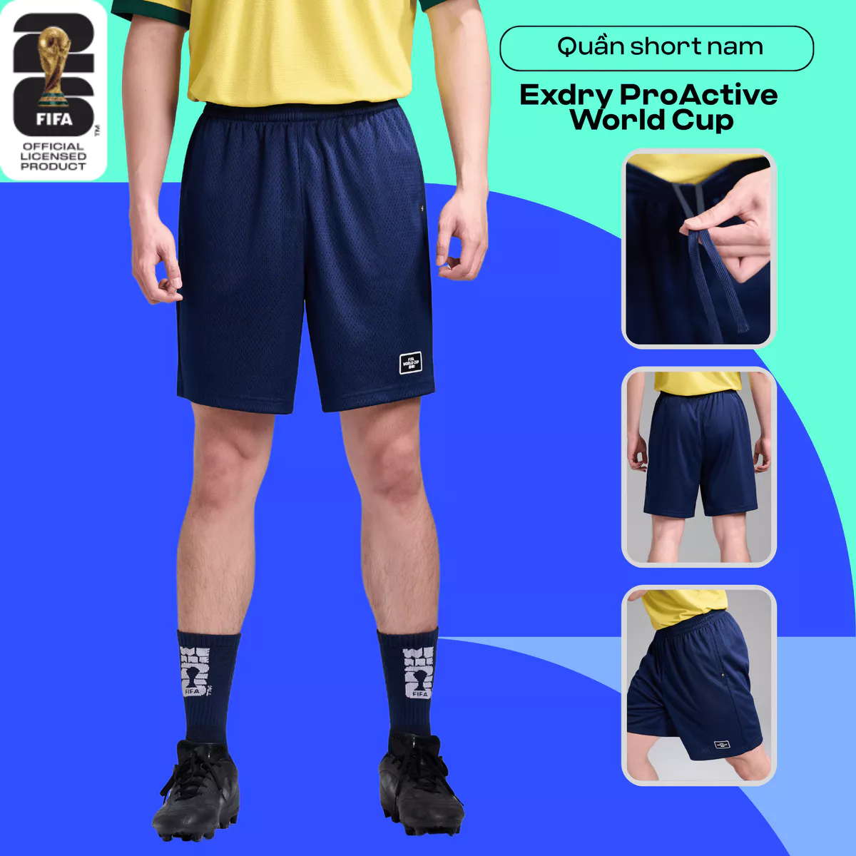 [VOUCHER 45%]BST Quần short thể thao bóng đá nam Exdry World Cup thoải mái, thoáng khí, thấm hút tốt COOLMATE