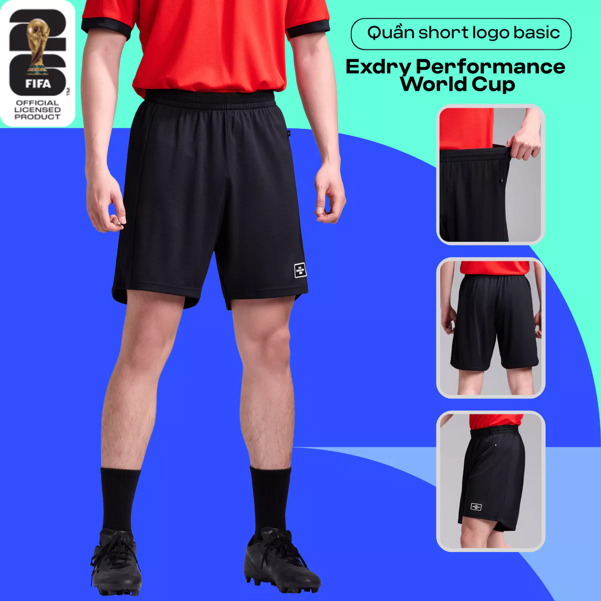[VOUCHER 45%]BST Quần short thể thao bóng đá nam Exdry World Cup thoải mái, thoáng khí, thấm hút tốt COOLMATE