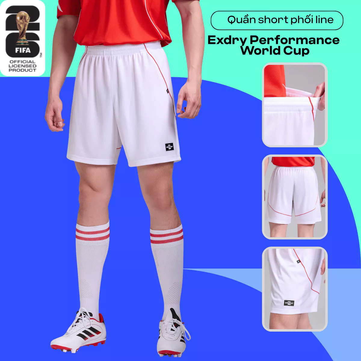 [VOUCHER 45%]BST Quần short thể thao bóng đá nam Exdry World Cup thoải mái, thoáng khí, thấm hút tốt COOLMATE