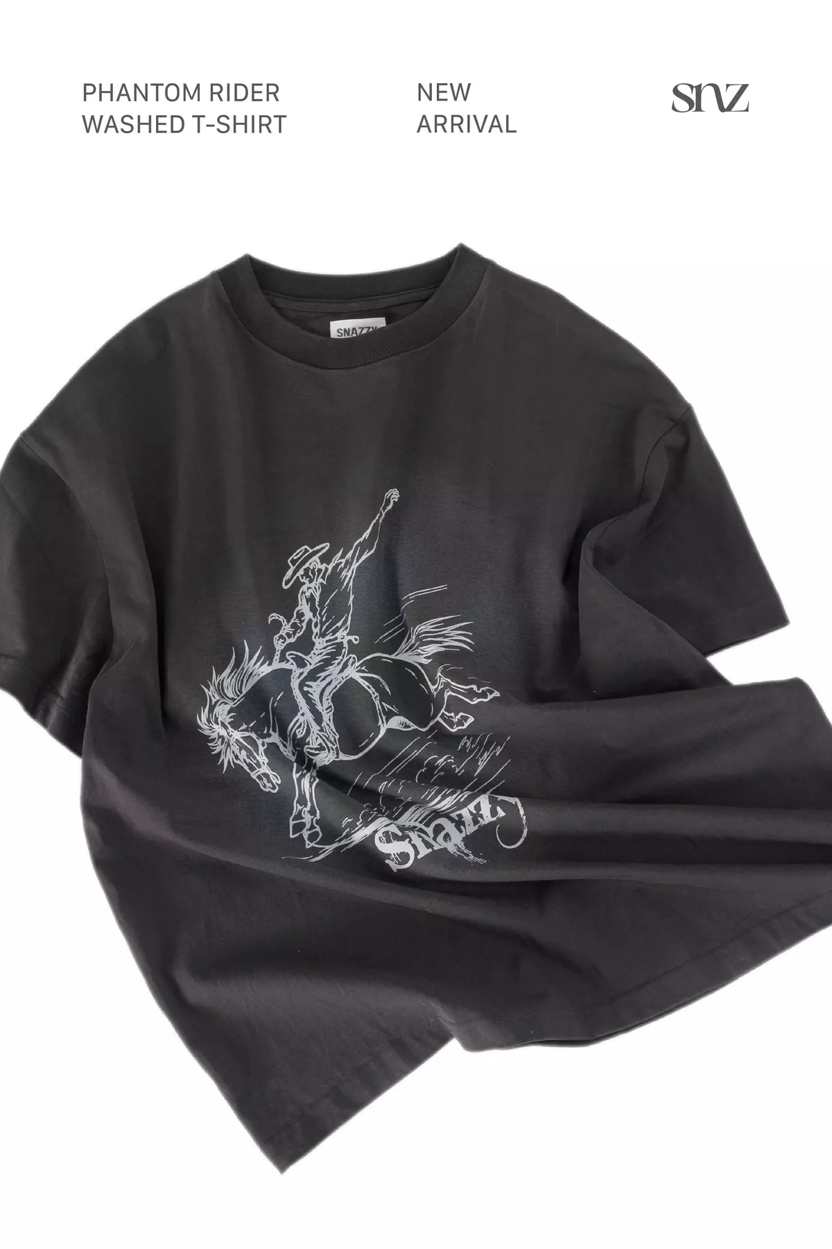 Áo Thun Boxy SNAZZY Unisex Nam Nữ Chất Liệu Cotton Chính Hãng - PHANTOM RIDER TEE