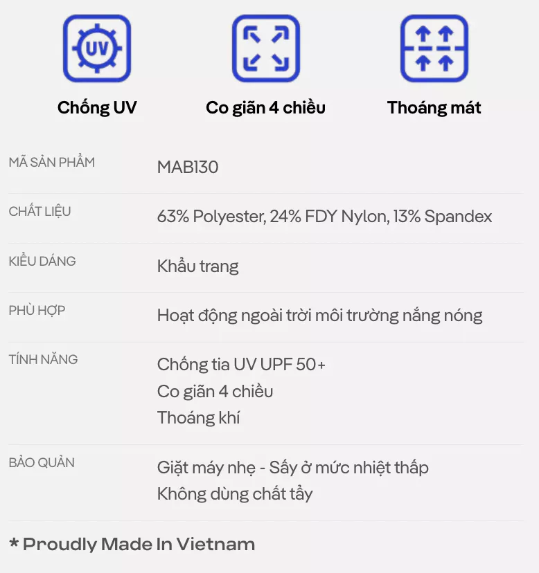 Khẩu trang nam nữ unisex chống nắng, bụi Sun Protection UPF50 Coolmate