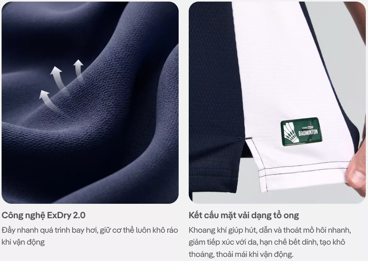 [TẶNG COMBO2TẤT ]Áo sát nách Tanktop cổ V cầu lông Slide Flow Smash Energy thoáng mát nhanh khô, hạn chế ma sát Coolmate
