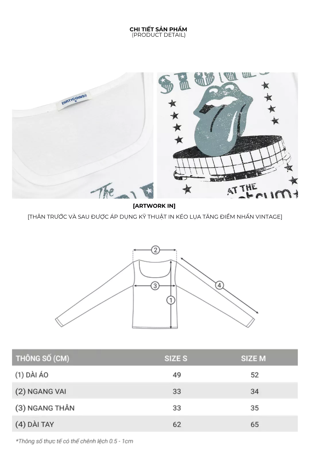 Áo Thun Tay Dài DirtyCoins Fitted Spectrum Night White