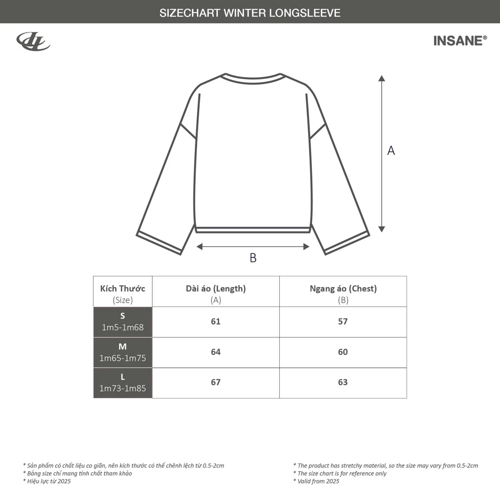 Áo Dài Tay InsaneClo INSN LONGSLEEVE Form Boxy Unisex Chất Liệu Chân Cua Cotton