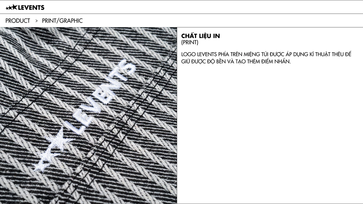 Quần Lửng Levents Striped Jorts/ Black 50% Poly & 50% Cotton