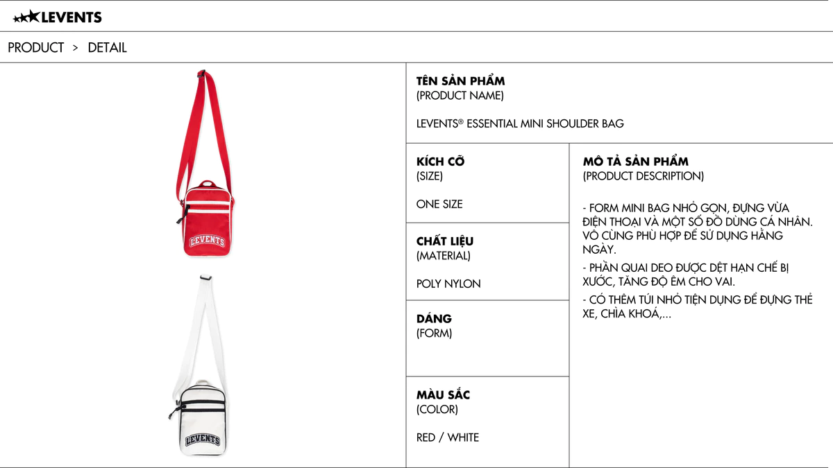 Túi Levents Essential Mini Shoulder Bag Canvas