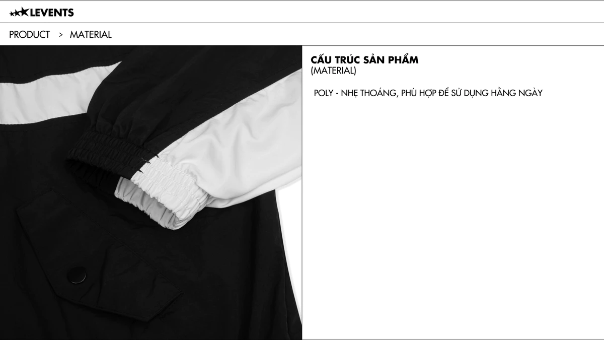 Áo Khoác Dù Levents Classic Block/ Black Jacket Oversized