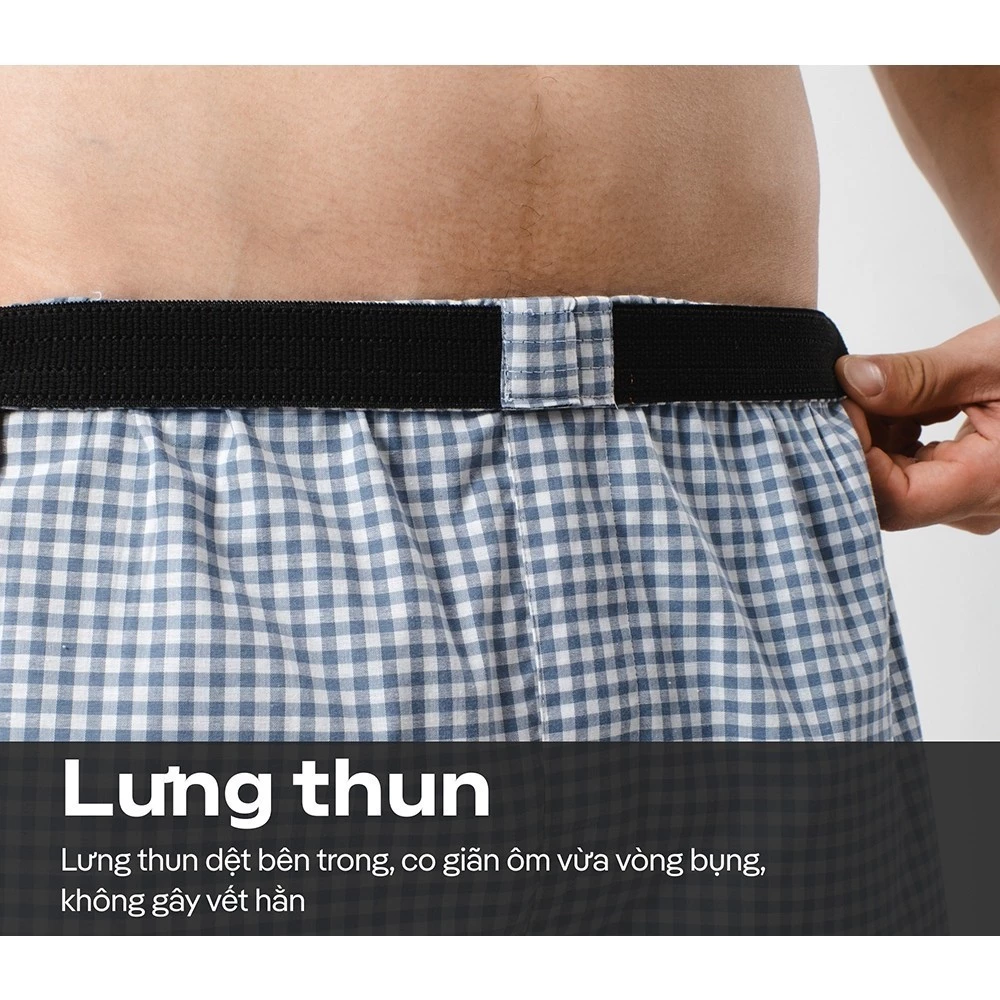 Combo Pack 3 quần mặc nhà Boxer short Coolmate basics kẻ sọc [MÀU NGẪU NHIÊN] [LS]