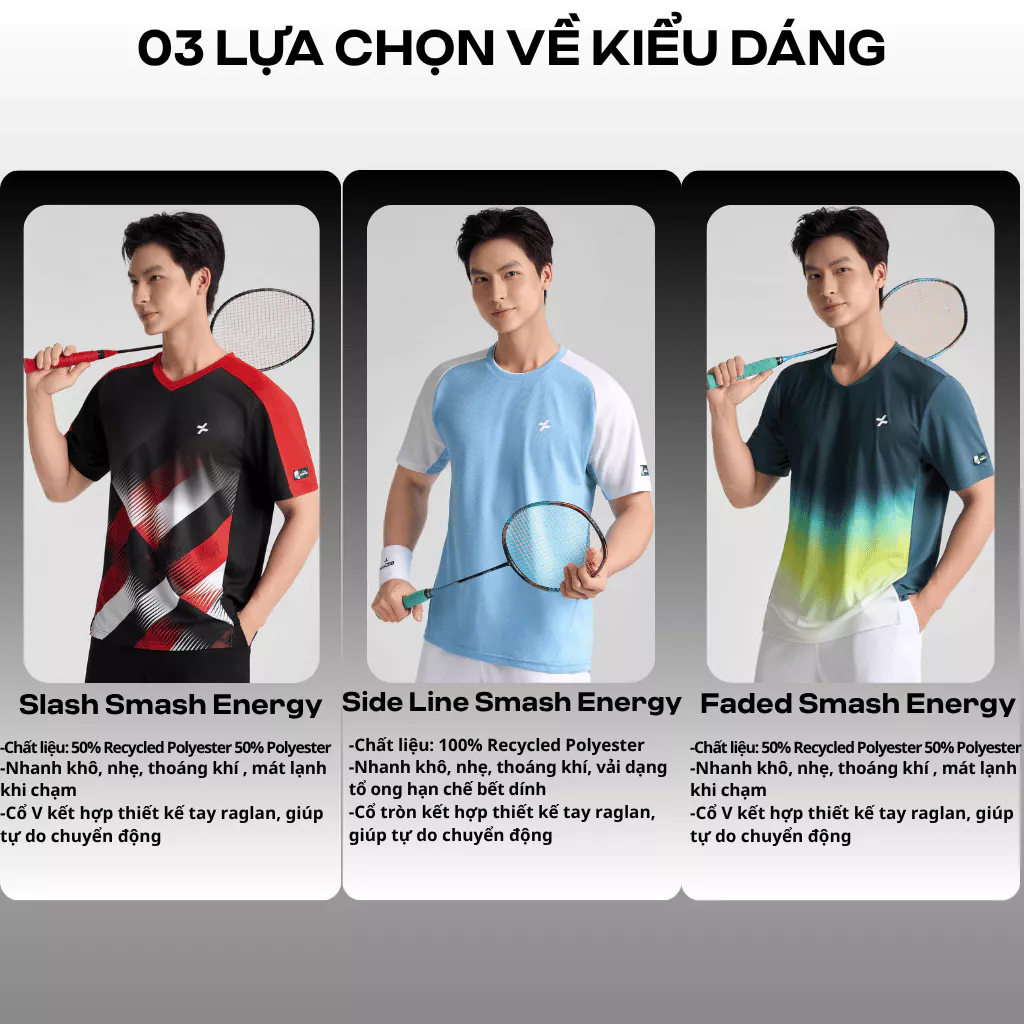 [MỚI]BST Áo thun thể thao pickleball cầu lông Racquet Sport Smash Energy thấm hút, thoáng mát, nhanh khô Coolmate